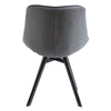 Set of 2 Grey Faux Leather Dining Chairs Metal Legs Soft Seat Living Room Office