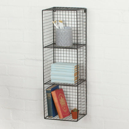 Industrial Metal Wire 2 - 3 Tier Black Shelf Rack Vintage Basket Wall Mounted