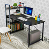 Corner Computer Desk H-shaped PC Laptop Table Home Office Workstation +4 Shelves