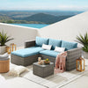 RATTAN GARDEN FURNITURE CORNER SOFA SET LOUNGER TABLE PATIO OUTDOOR CONSERVATORY