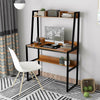Ladder Office Computer Desk with Shelves Small Workstation PC Writing Table Wood