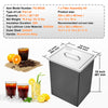 VEVOR 14"x12"x18" Drop in Ice Chest Ice Cooler Ice Bin Stainless Steel w/Cover
