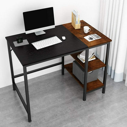 Modern Computer Desk With Shelves Laptop Study PC Table Home Office Corner Desk