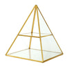 Clear Glass Jewelry Trinket Boxes Display Storage Organizer Stand Pyramid Shaped