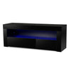High Gloss TV Stand Black Unit Cabinet with RGB LED Light 2 Drawers 120cm Modern