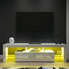 Modern TV Unit Cabinet Stand Entertainment Living Room Set MFC Gloss LED White
