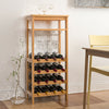 16 Bottles Wine Rack Storage Shelf with 9 Glass Holder Freestanding Wine Holder