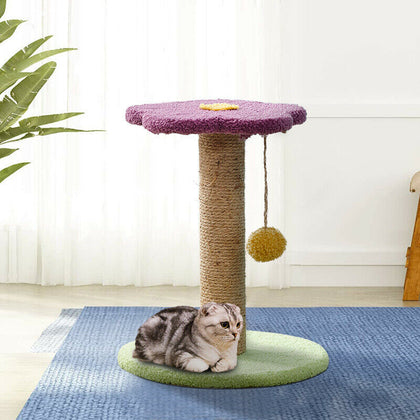 Cat Scratching Post Pet Kitten Activity Center Climbing Tree with Hanging Ball