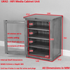 London Oak Hi-Fi Media Unit - Glass 1 Door Glazed Stereo Stand Cabinet - UK42