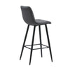2* Grey Velvet Bar Stools Breakfast Barstool Padded Kitchen Pub Chair 75 cm seat
