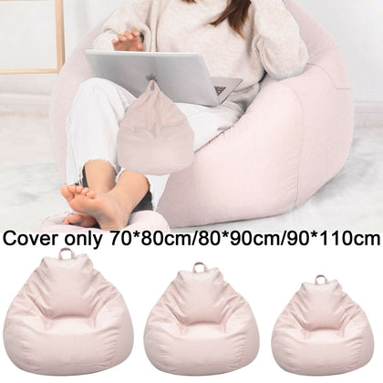 Adults Kid Large Bean Bag Chair Sofa Couch Cover Indoor Lazy Lounger No filling