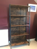 Industrial Shelving Unit Tall Vintage Bookcase Rustic Metal Hooks Retro Storage