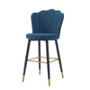 1/2x Velvet Bar Stools Kitchen High Chair Petal Back Breakfast Stools Pub