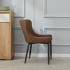 2X Brown/Grey Faux leather/Velvet Dining Chairs Set Kitchen Dining Room Chairs
