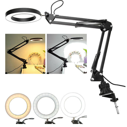 LED Clamp Reading Eyecare Table Light USB Flexible Swing Arm Desk Lamp Foldable