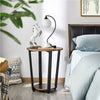 Set of 2 Industrial Side Table Round Sofa End Table w/ Storage Rack Metal Frames