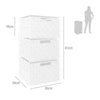 3 Drawer Storage Cabinet for Bedroom, Bathroom Unit, White-L30.5 x W30.5 x H61cm