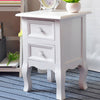 1 Pair White Bedside Tables Unit Nightstand Cabinet with Drawers Bedroom Storage