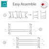 Knight Extendable Shoe Rack Chrome Black Stackable Storage Pine Wood All Design