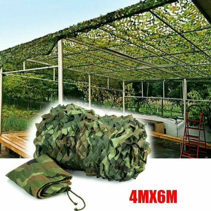4mX6m Army Camouflage Net Camo Netting Camping Shooting Hunting Hide Cover Green