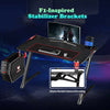 Gaming Table LED Black Computer Racing Desk RGB with Cup Holder Headphone Hook