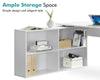 L-Shaped Computer Desk Corner W/ Shelves Workstation Home Office PC Study Table
