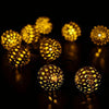 Solar Powered Fairy String Lights 20 LEDs Moroccan Silver Metal Ball Fairy Lamps