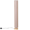 Tall Floor Lamp w/ Shade Wooden Base Fabric Linen 120cm Cream White