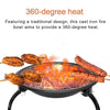 Round Fire Pit BBQ Grill Heater Outdoor Garden Firepit Brazier Patio Outside UK