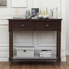 Console Table with 2 Drawers and Storage Shelf Pine Wood Desk Hallway Furniture
