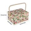 Home Fabric Craft Home Sewing Accessories Basket Box With Handle Floral Print