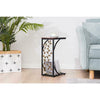 Small Sofa Side Table C Shaped Coffee End Table Living Room/Bedroom/Leaf Pattern