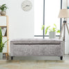 Storage Ottoman Trunk Chest Bedding Blanket Box Large Velvet Bench Pouffe Seat