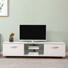 TV Unit TV Stand Cabinet with LED Lights & High Gloss Doors White/Black