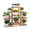 9 Tier Flower Rack Wood Plant Shelf Stand 13 Pots Bonsai Display Shelf Holder