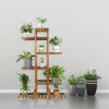 Climb 6-Tiered Carbonised Wood Plant Stand Flower Pot Rack Bonsai Display Bench