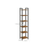 Tall Industrial Bookcase Narrow Vintage Display Unit Slim Rustic Storage Shelves