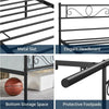 3ft Single Metal Bed Frame Iron Platform Bed w/ Headboard Slatted Support Black