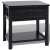 Black Bedside Table Bedroom Furniture Drawer Shelf Cabinet Night Stand Wood