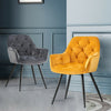 1/2/4X Dining Chairs Velvet Padded Seat Metal Legs Kitchen Chair Home Office Set