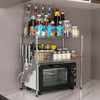 2 Tier Microwave Oven Rack Stand Stainless Steel Kitchen Storage Organiser Shelf