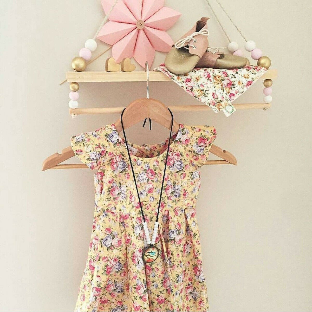 Wall Hanging Wood Rope Swing Shelf Shelves Storage Shelve Room Decor UK MA