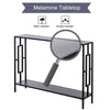 Console Table Home Furniture 2 Shelves Steel Frame MDF Art Deco Square Style