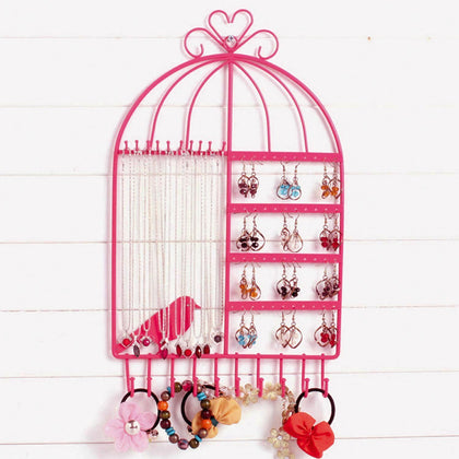 Jewelry Display Rack Earrings Necklace Organizer Wall Mount Hanging Holder Hook