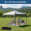 3x3 Pop up Heavy Duty Gazebo Marquee Party Tent Waterproof Garden Outdoor Canopy