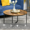 Rustic Round Coffee Table Industrial Style Furniture Metal Side End Vintage Unit