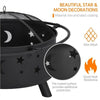 Fire Pits for Garden Outdoor Fire Bowl with Stars Moons Pattern for Backyard