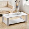 Wooden Coffee Table 2 Tier Living Room Table With Storage Shelf Modern Furniture