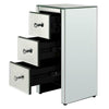 Mirrored Glass Chest Drawer Table Glass Bedside Table Mirrored Bedroom Furniture (Transparent)