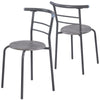 Grey 3PC Dining Table 2 Chairs Set for Kitchen Dining Room Furniture Steel Frame